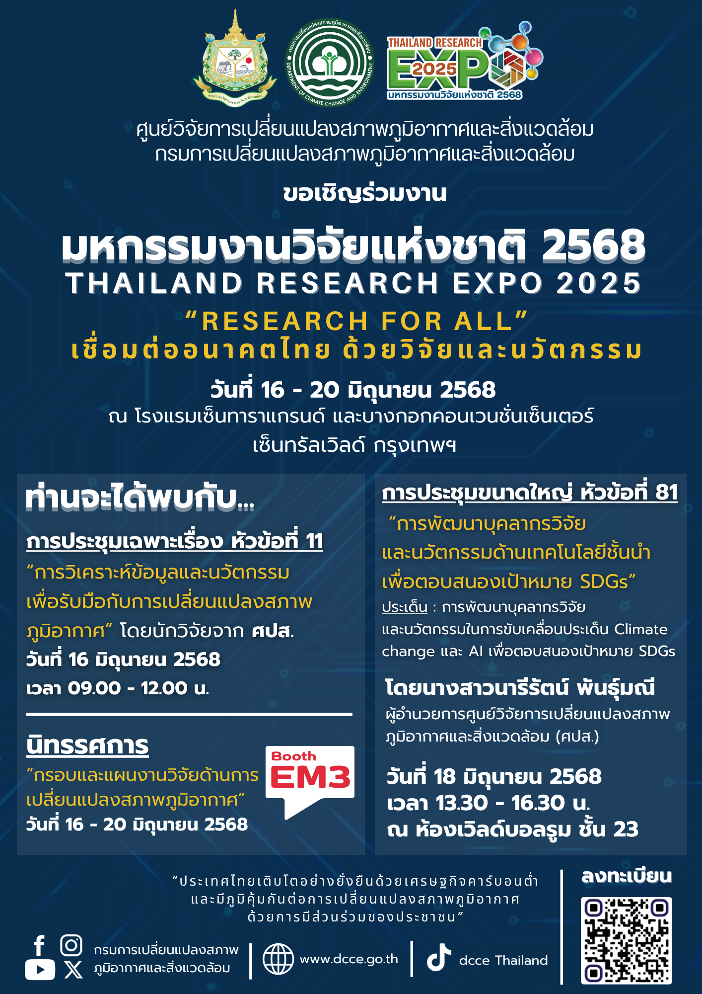 ขอเรียนเชิญเจ้าหน้าที่ สส. เข้าร่วมงาน “มหกรรมงานวิจัยแห่งชาติ 2568 (Thailand Research Expo 2025)”