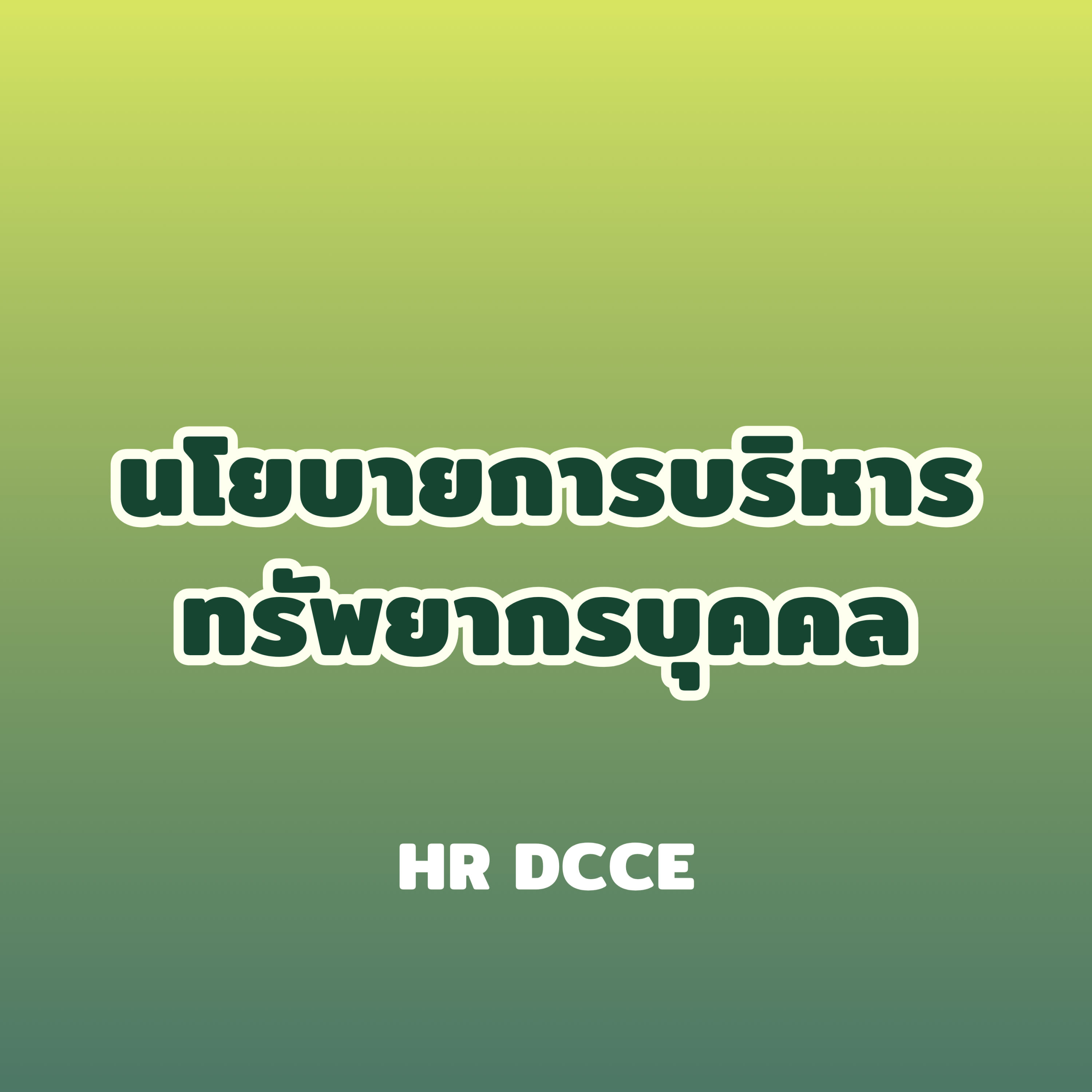 นโยบายการบริหารทรัพยากรบุคคล